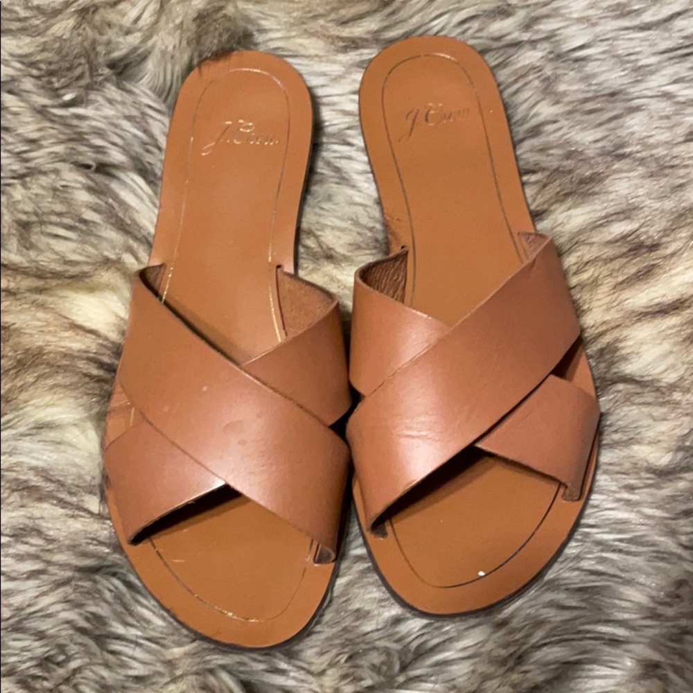 J. Crew leather slides